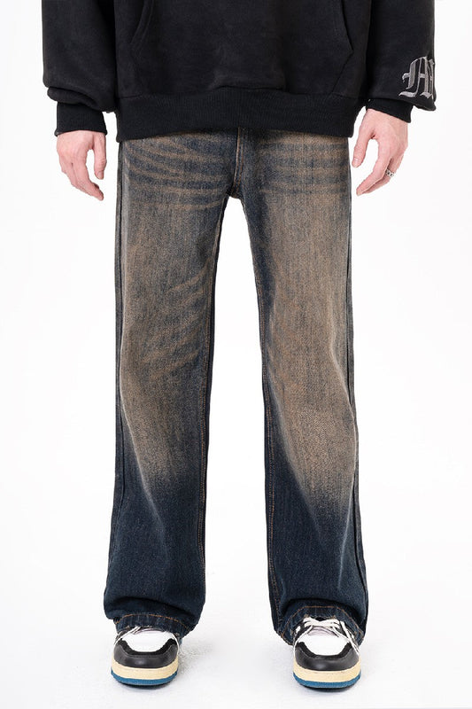 Distressed Straight Loose Jeans
