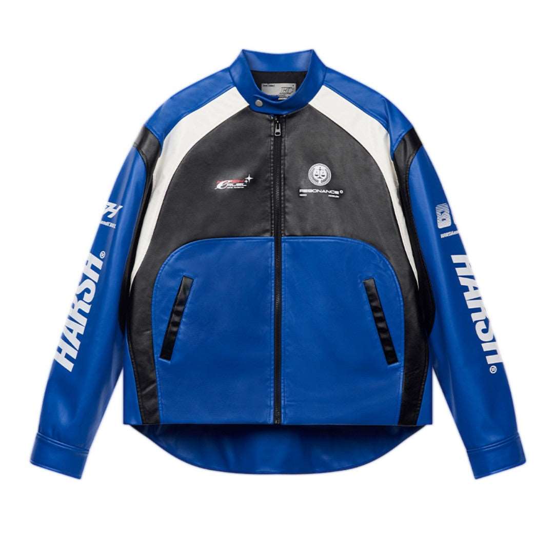 Colorblock Faux Leather Racing Jacket Success
