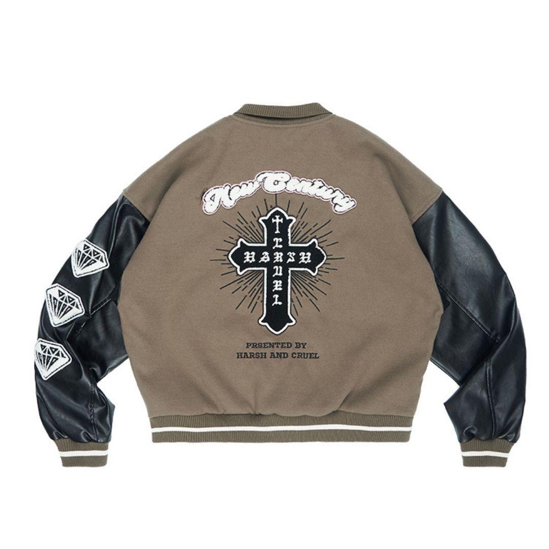 New Century Embroidered Varsity Jacket