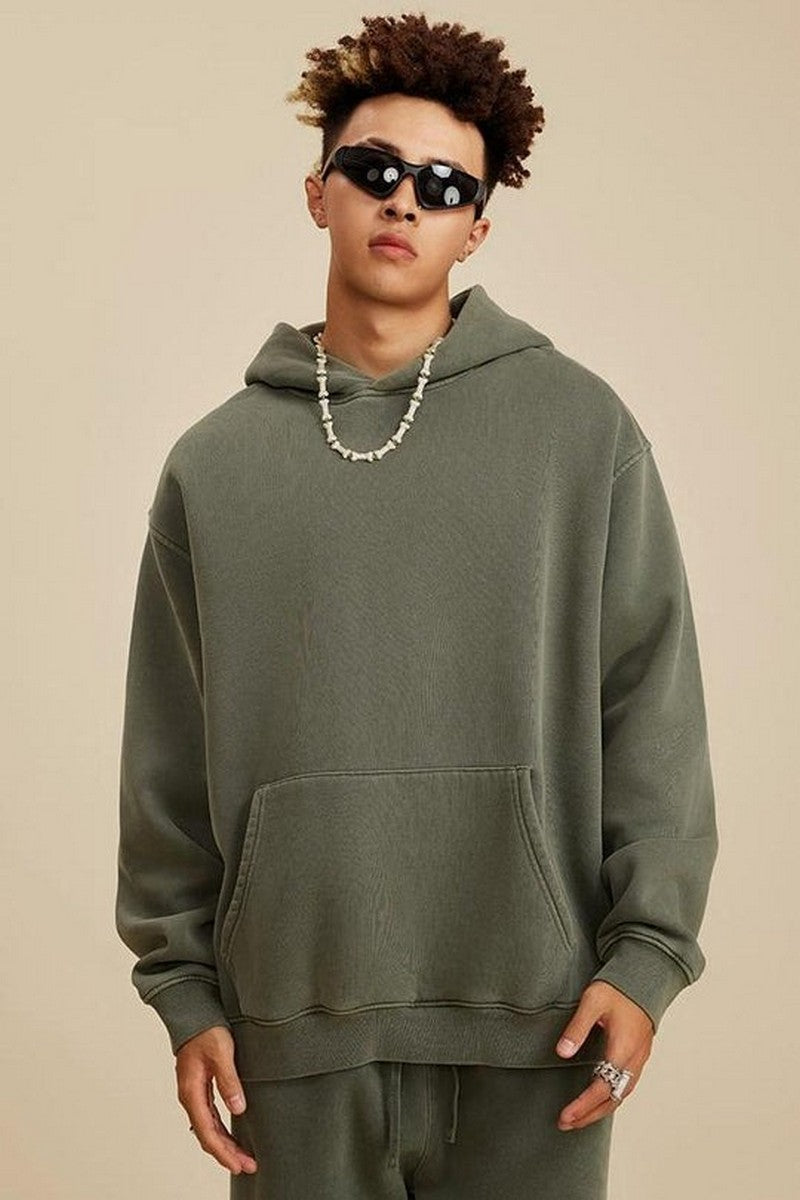 355G Washed Fleece Hoodie