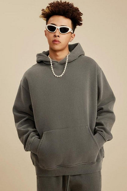 355G Washed Fleece Hoodie