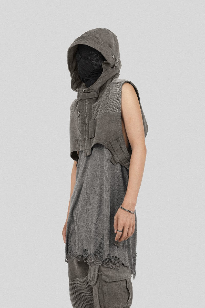 Strap Hooded Vest